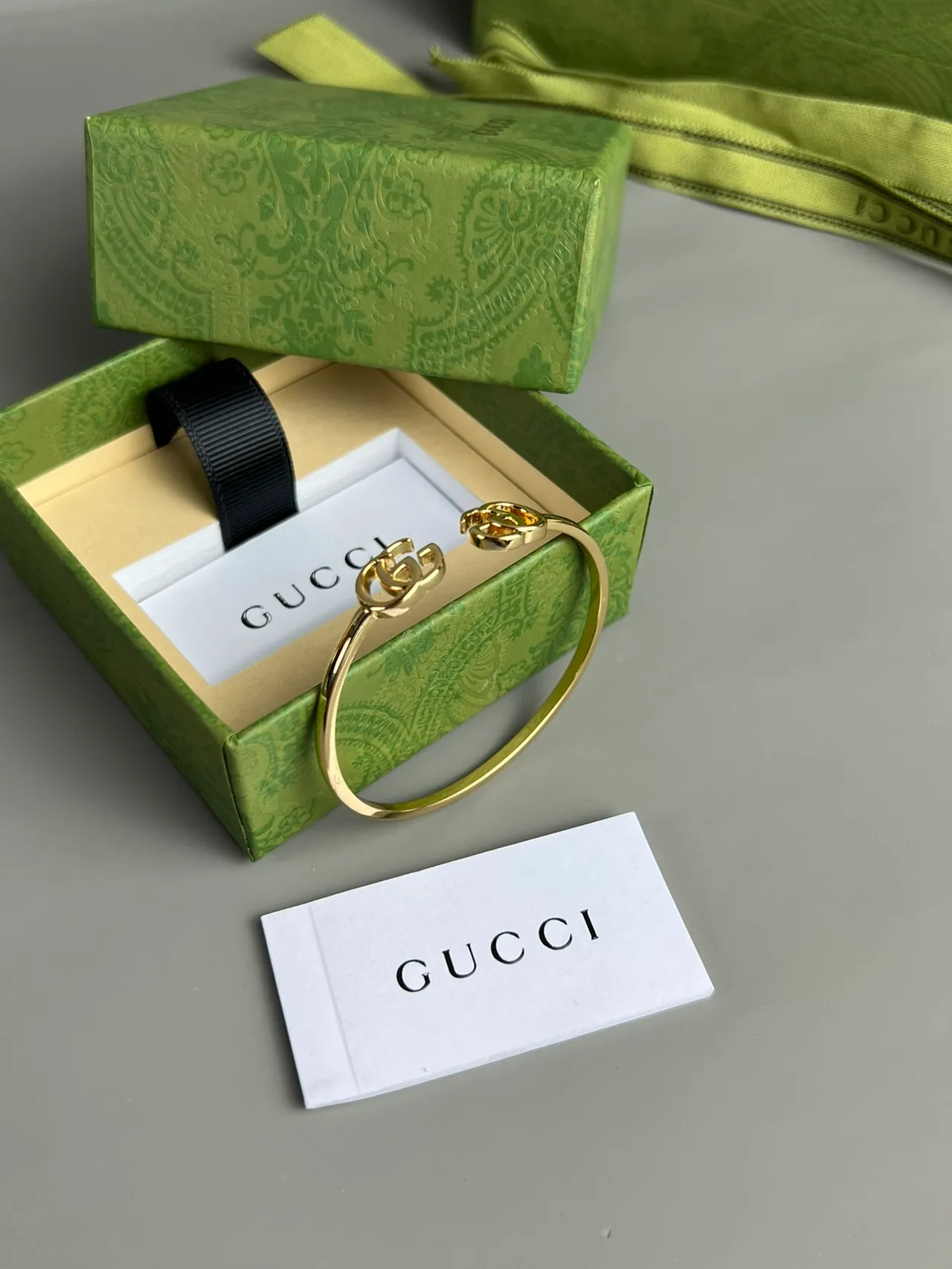 Gucci Double G Gold-Tone Pulseira Aberta 3