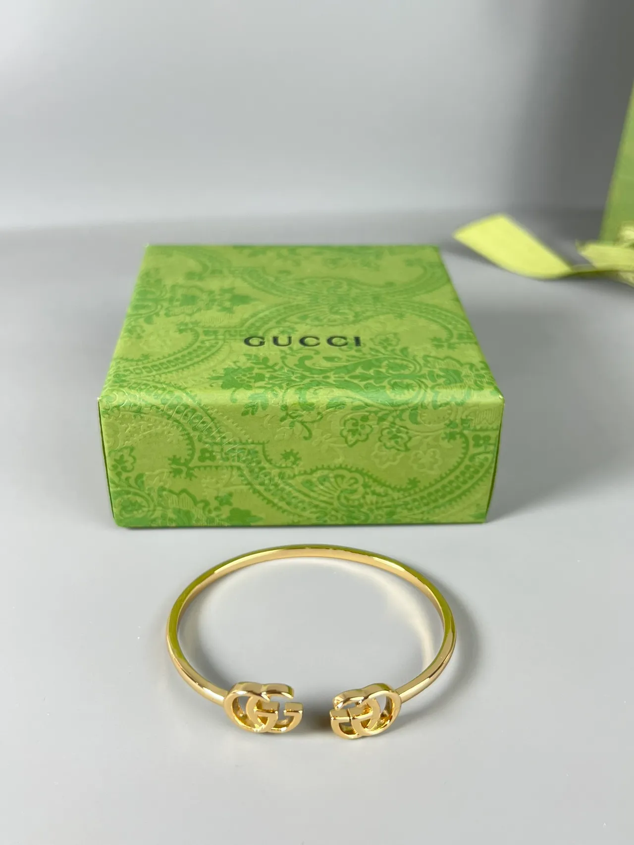 Gucci Double G Gold-Tone Pulseira Aberta 4