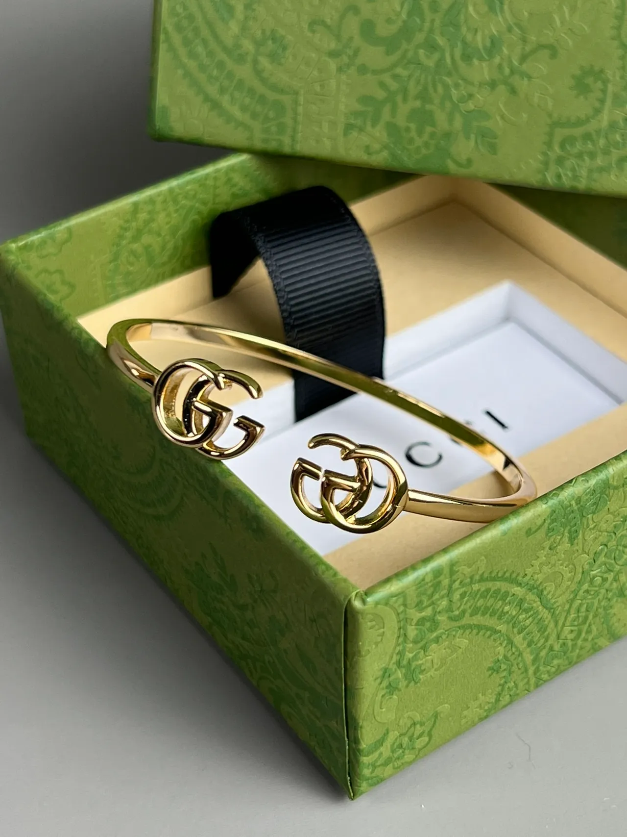 Gucci Double G Gold-Tone Pulseira Aberta 5