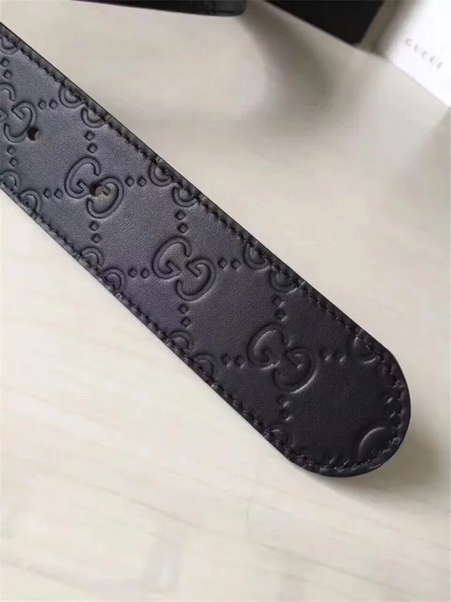 Gucci Double G Interlocking Buckle Black Leather Belt 7