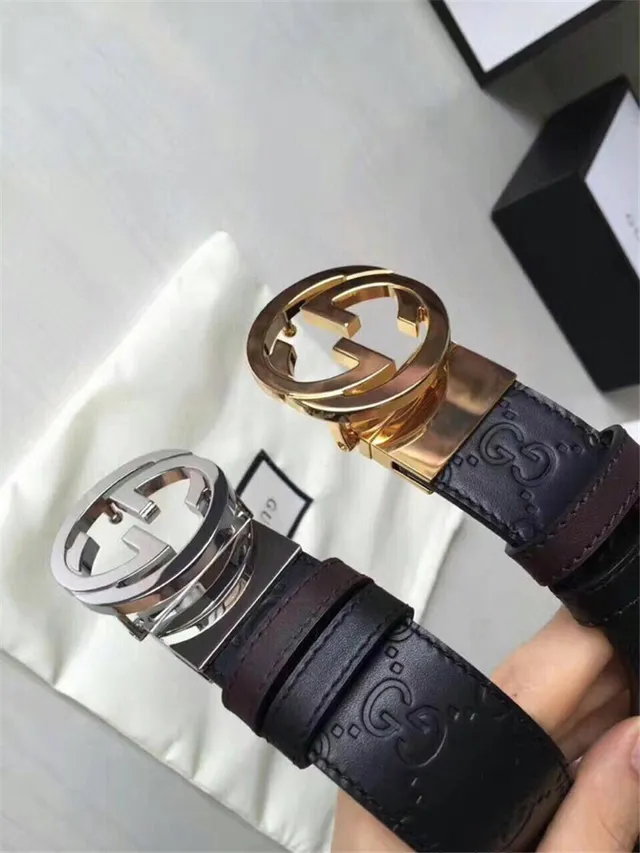 Gucci Double G Interlocking Buckle Black Leather Belt 10