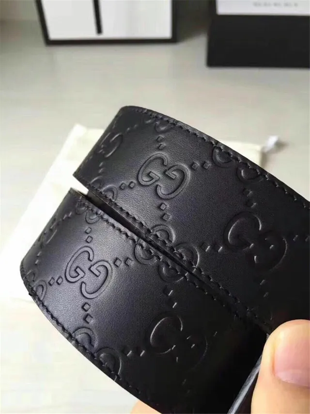 Gucci Double G Interlocking Buckle Black Leather Belt 16