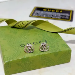 Gucci Double G Interlocking Logo Stud Earrings