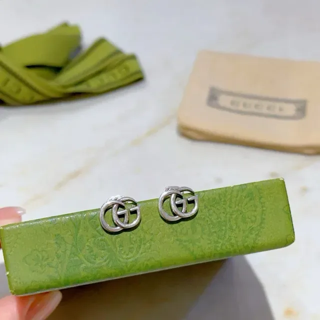 Gucci Double G Interlocking Logo Stud Earrings 2