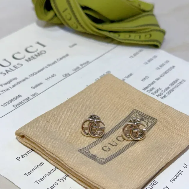 Gucci Double G Interlocking Logo Stud Earrings 3