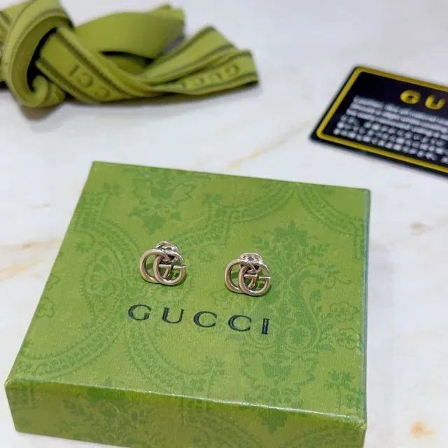 Gucci Double G Interlocking Logo Stud Earrings 5
