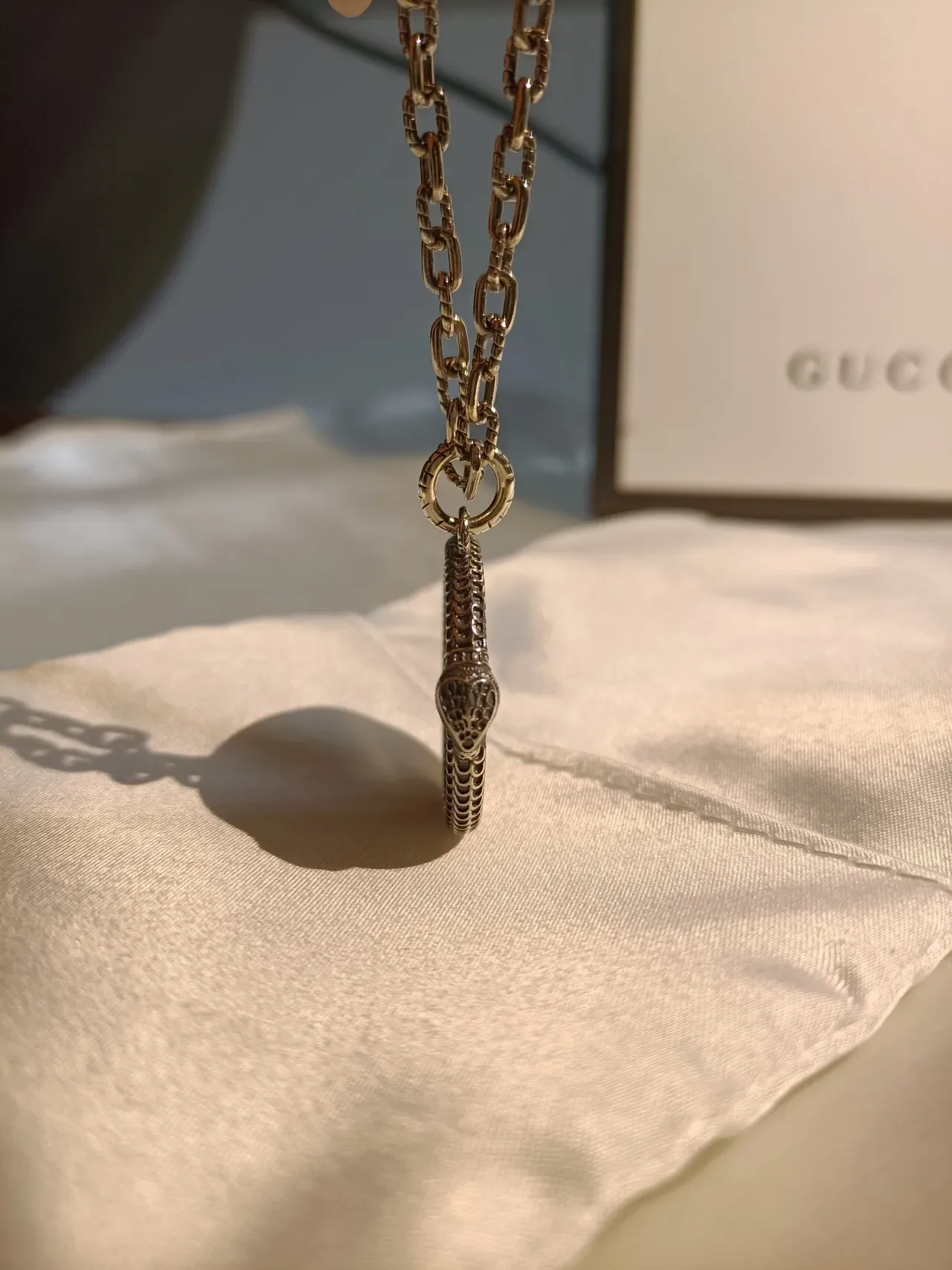 Gucci Double G Medallion Silver-Tone Circular Pendant Necklaces 4