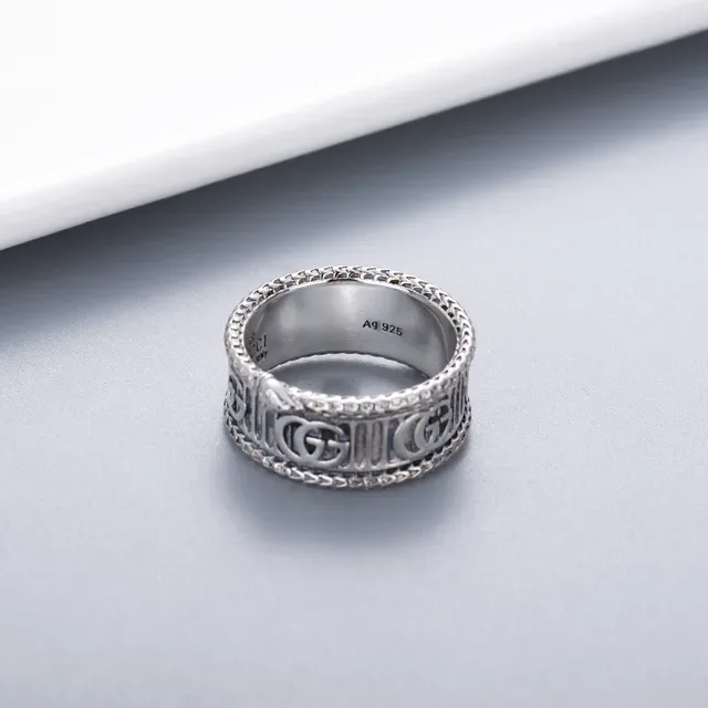 Gucci Double G Snake Pure Silver Ring 2