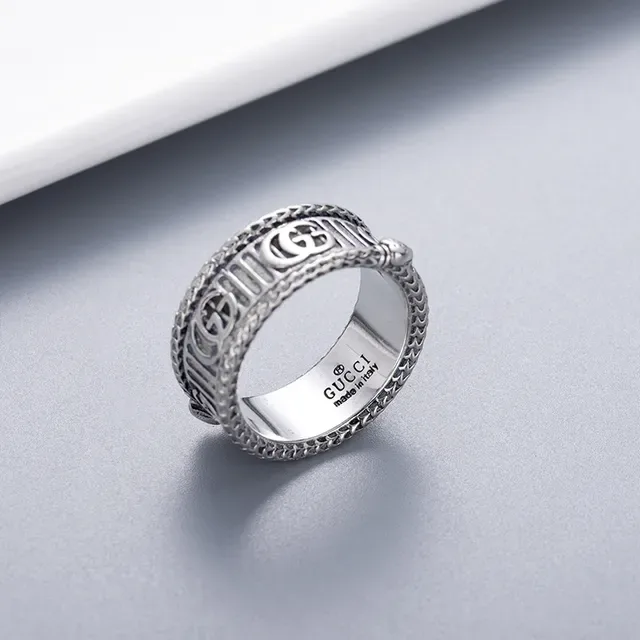 Gucci Double G Snake Pure Silver Ring 3