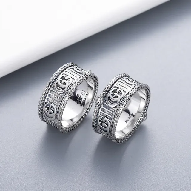 Gucci Double G Snake Pure Silver Ring 4
