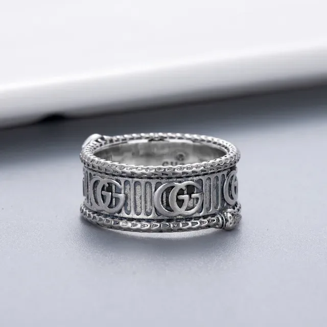 Gucci Double G Snake Pure Silver Ring 5