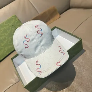 Gucci Embroidered Wavy Line Monogram Baseball Cap