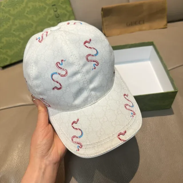 Gucci Embroidered Wavy Line Monogram Baseball Cap 6