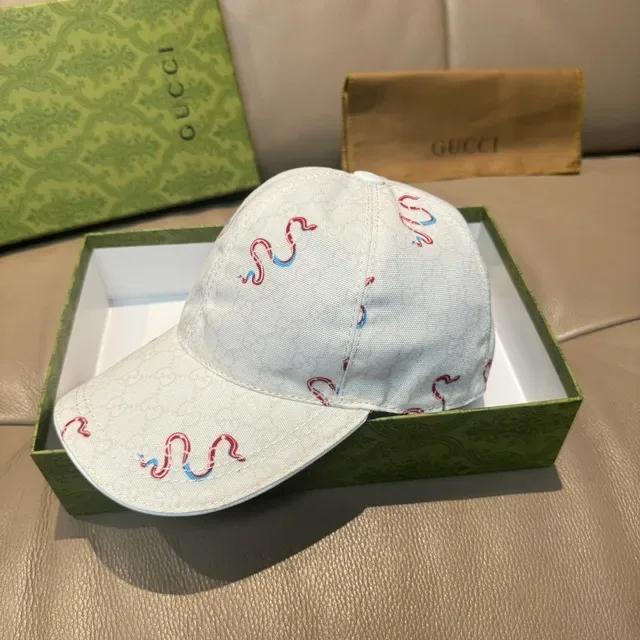Gucci Embroidered Wavy Line Monogram Baseball Cap 8