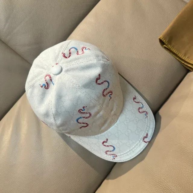 Gucci Embroidered Wavy Line Monogram Baseball Cap 9