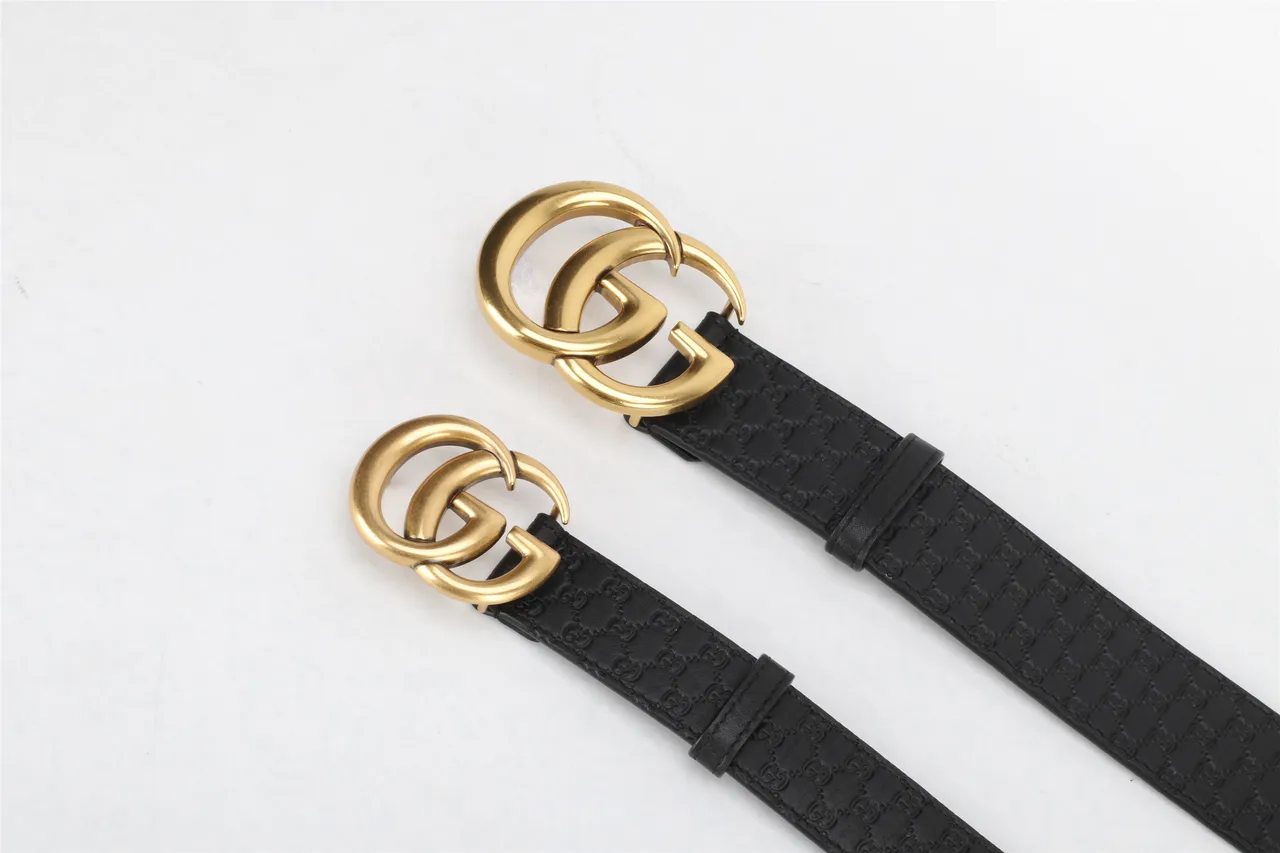 Gucci GG Marmont ceinture en cuir noire dorée monogramme embossé boucle double G 2