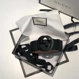 Gucci GG Marmont Black Leather Belt