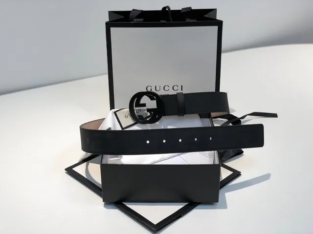 Gucci GG Marmont Black Leather Belt 5