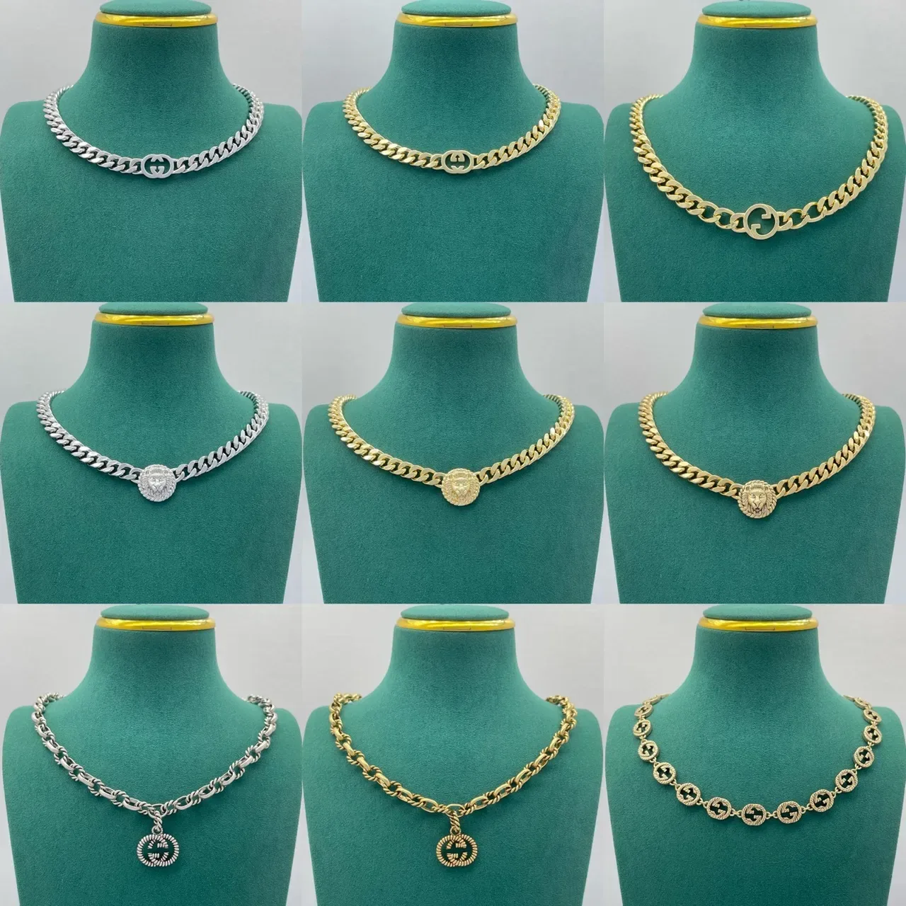 Gucci GG Marmont Crystal-Pavé Interlocking G Pendant Necklace 11