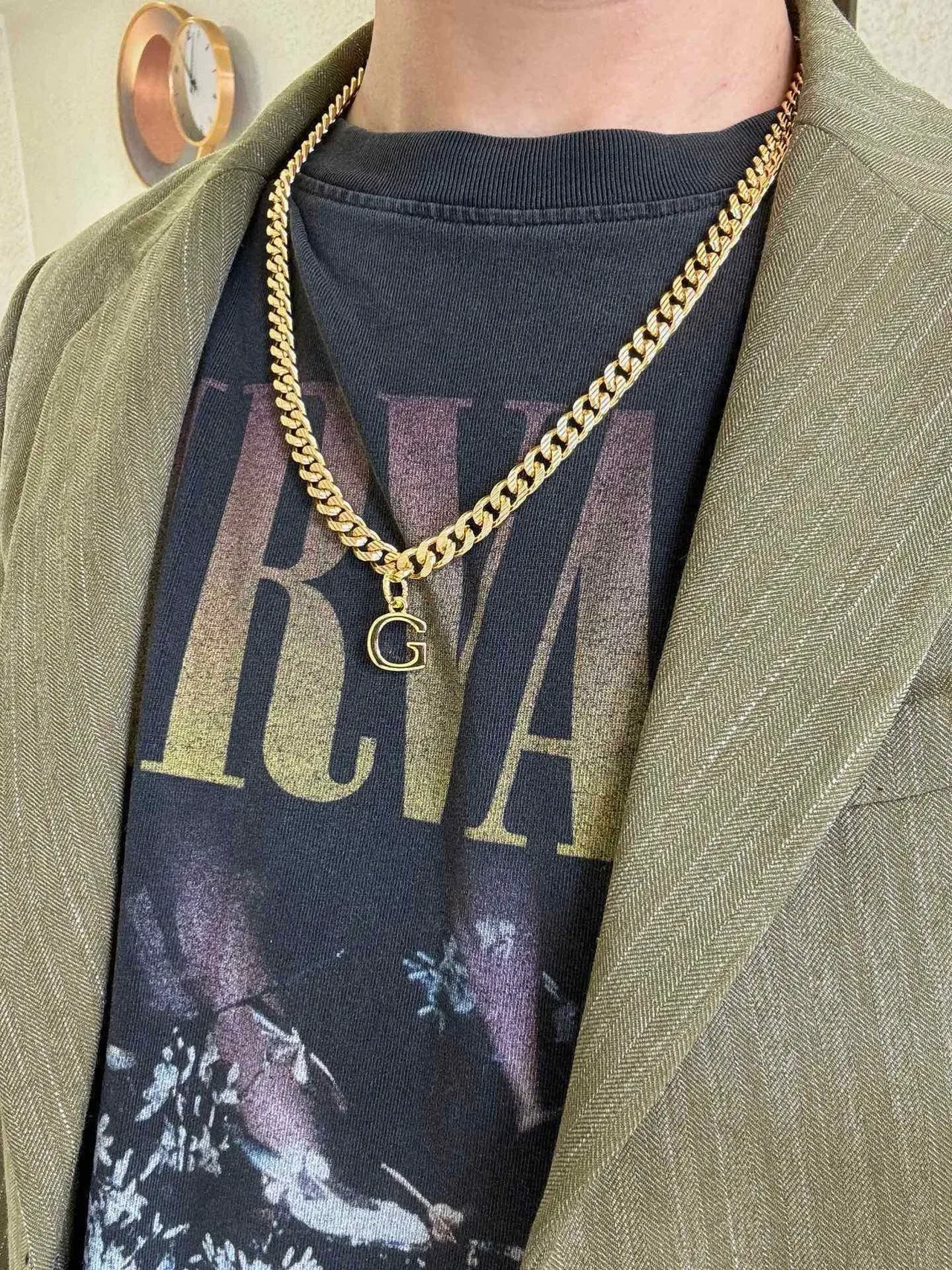 Gucci GG Marmont Gold Black Curb-Link Chain Metal Necklace 5
