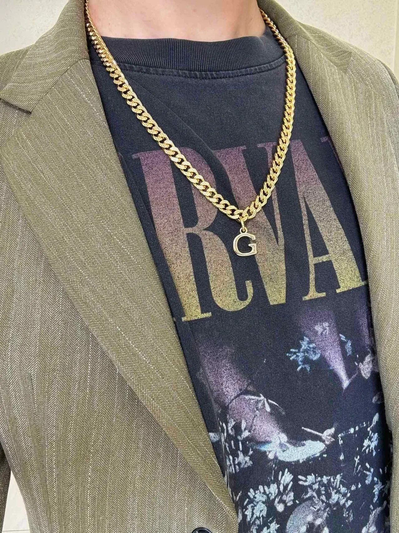 Gucci GG Marmont Gold Black Curb-Link Chain Metal Necklace 8