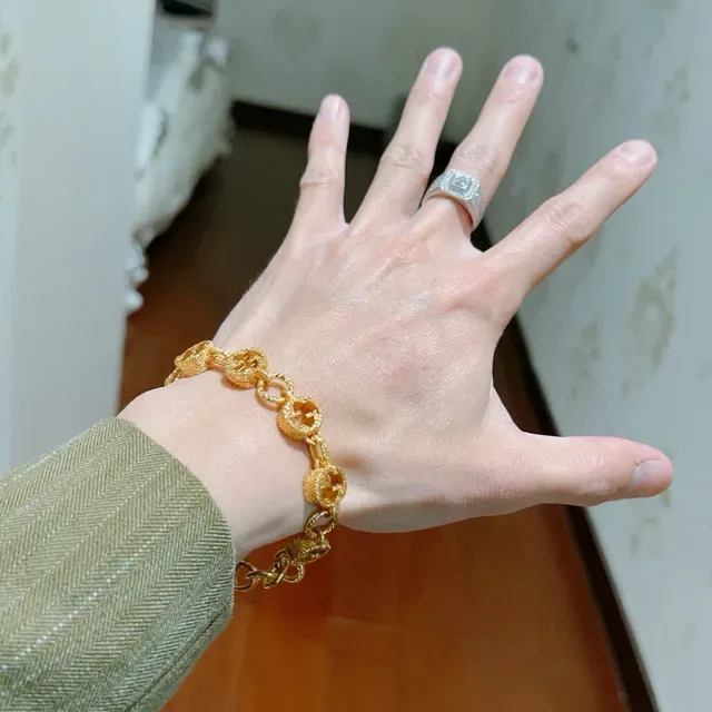 Gucci GG Marmont Gold Green Interlocking G Motif Bracelet 4