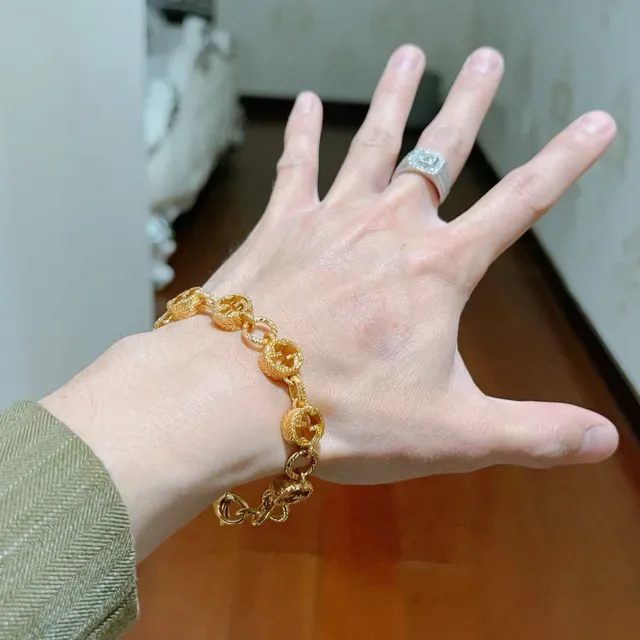 Gucci GG Marmont Gold Green Interlocking G Motif Bracelet 8