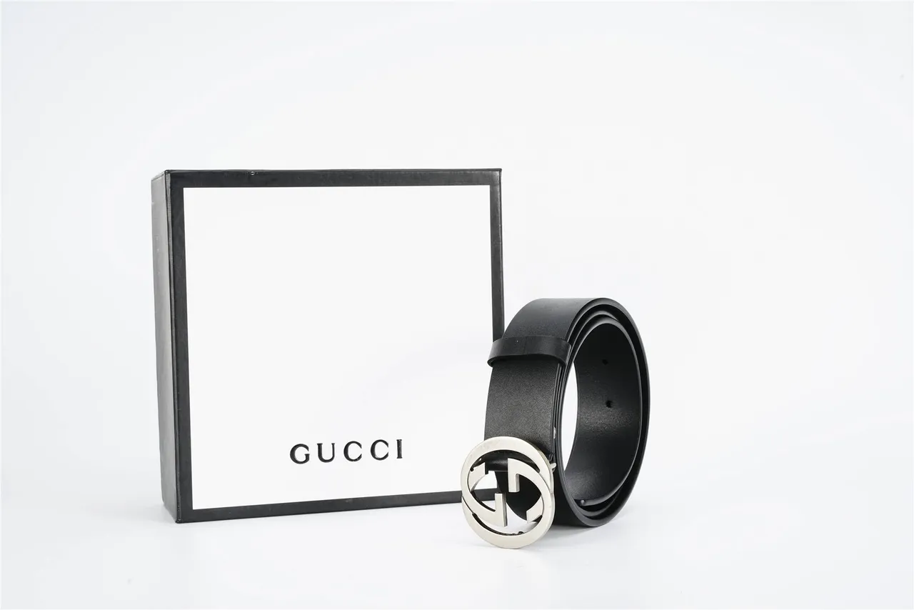 Gucci GG Marmont Interlocking G 黑色皮革腰带 6