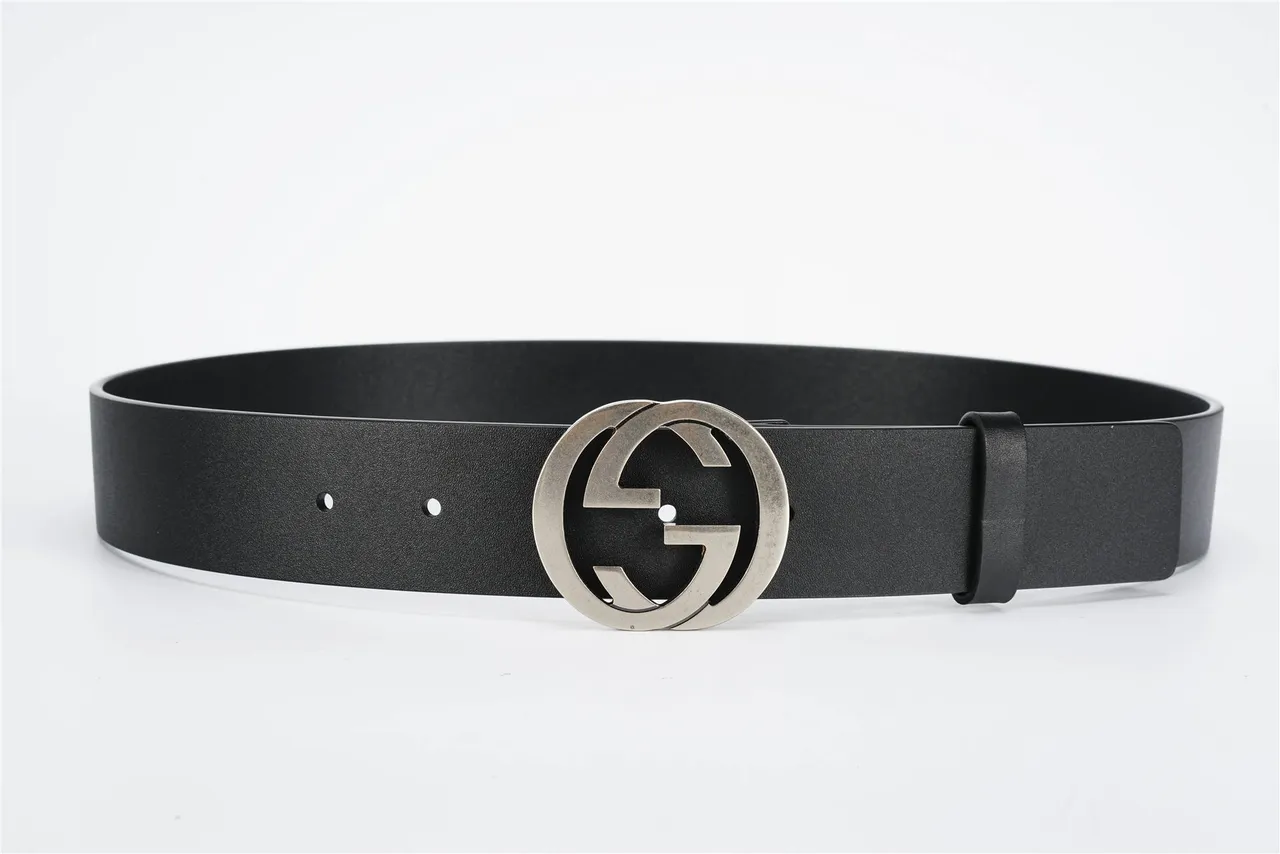 Gucci GG Marmont Interlocking G 黑色皮革腰带 8