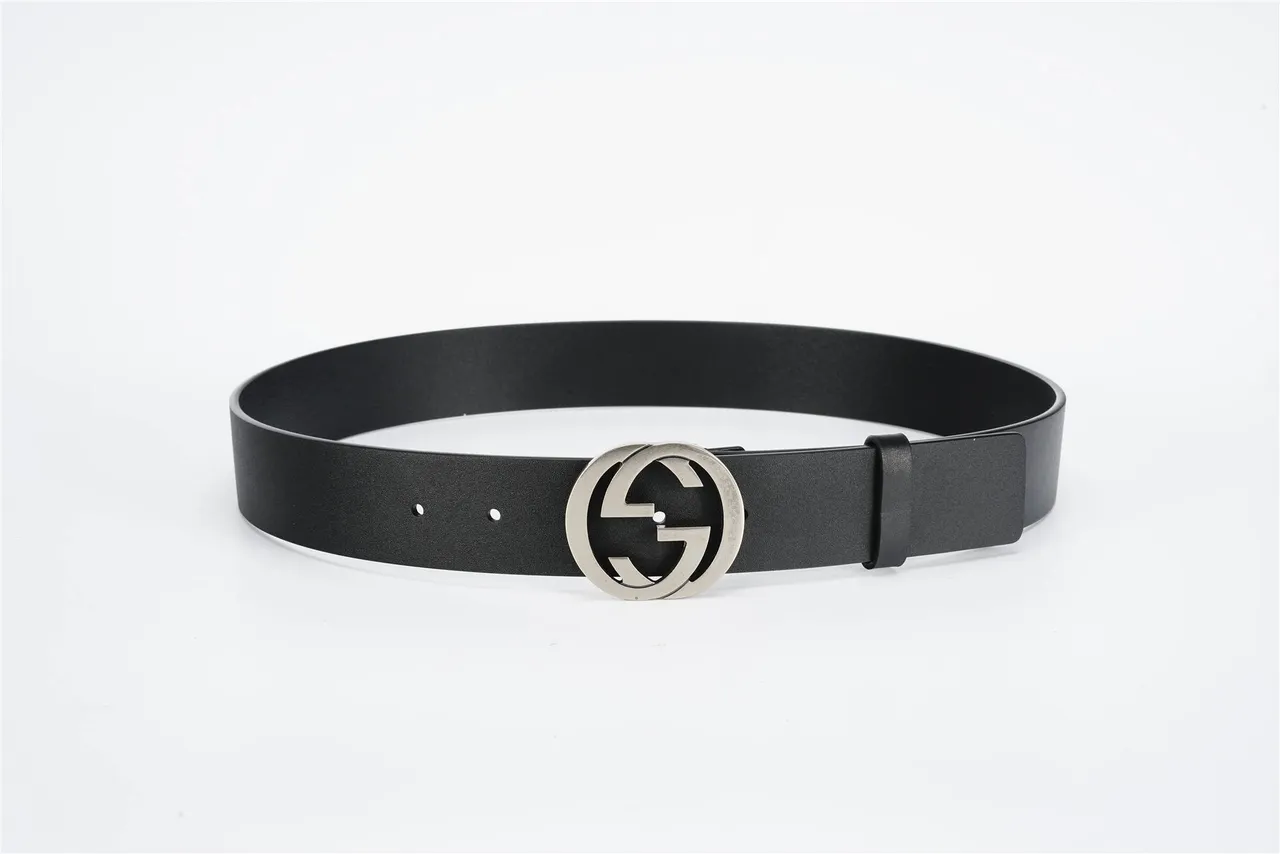 Gucci GG Marmont Interlocking G 黑色皮革腰带 9