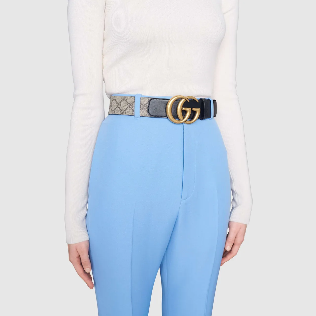 Gucci GG Marmont Interlocking G Buckle Leather Belt 4