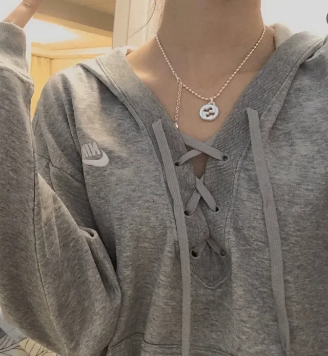 Gucci GG Marmont Interlocking G Logo Silver Ball Chain Necklace 3