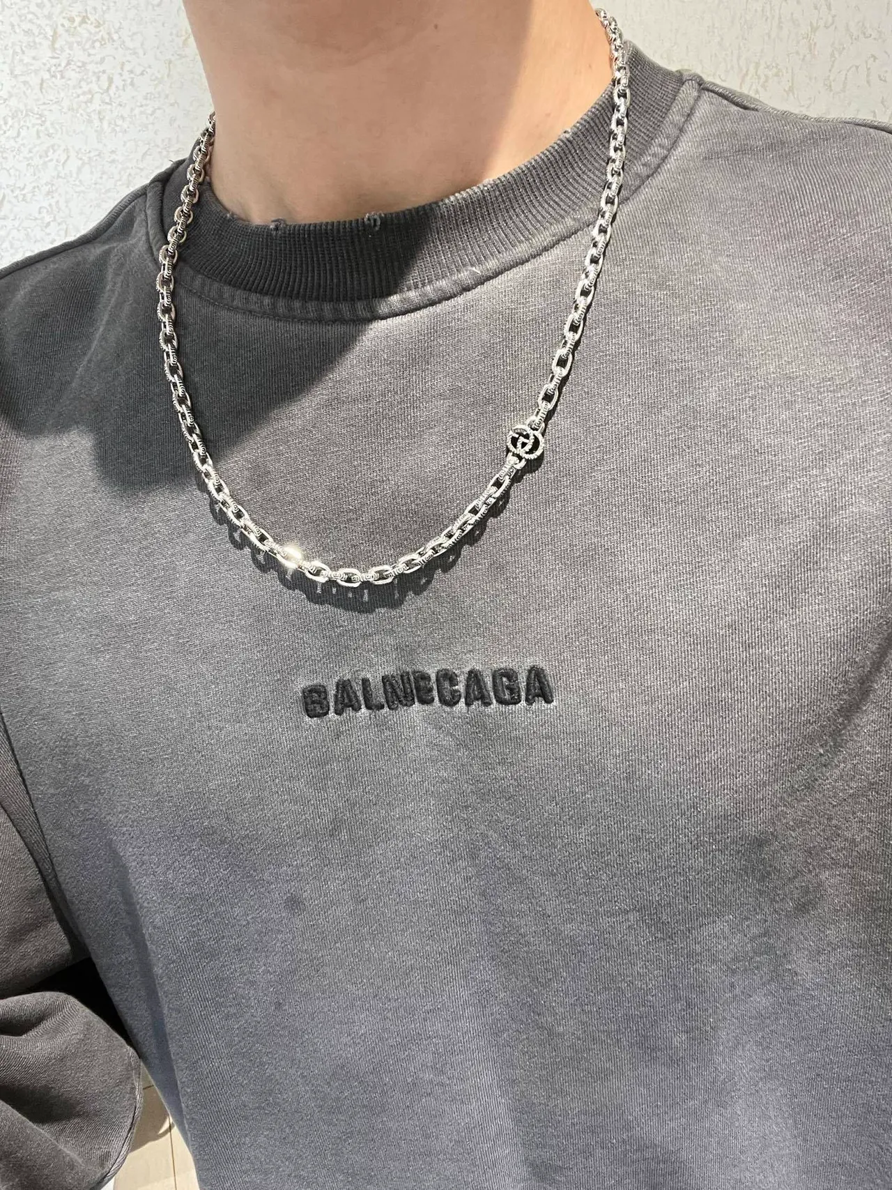 Gucci GG Marmont Interlocking G Silver Chain Necklace 2