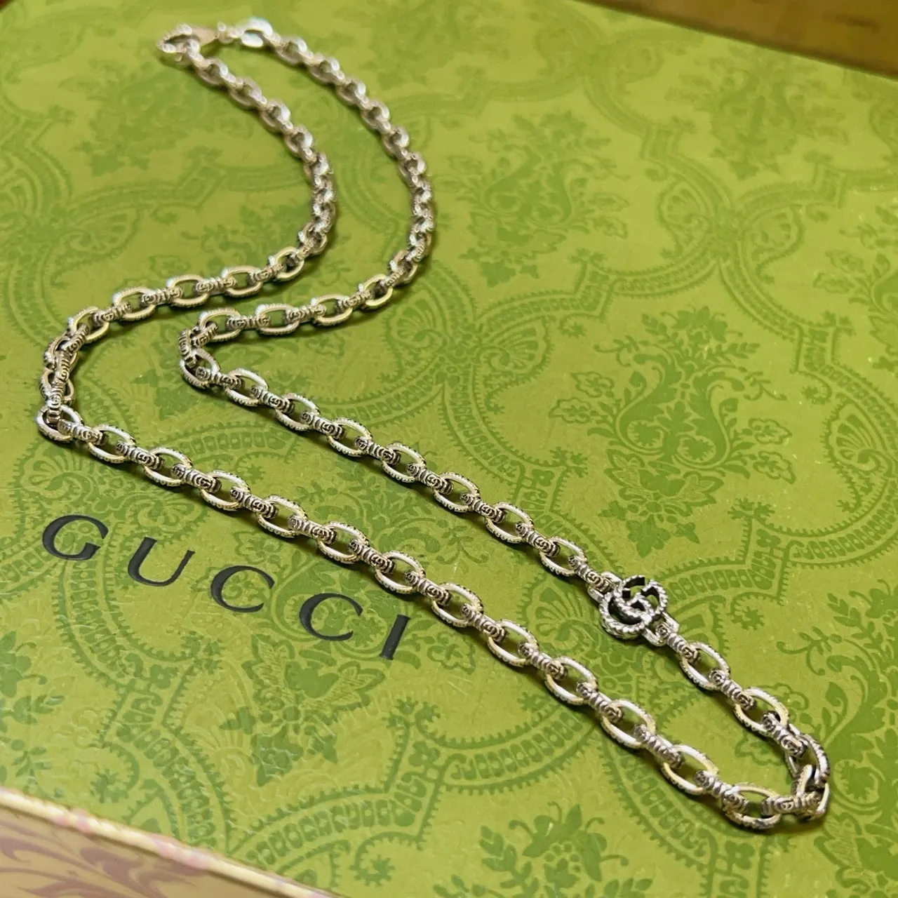 Gucci GG Marmont Interlocking G Silver Chain Necklace 3