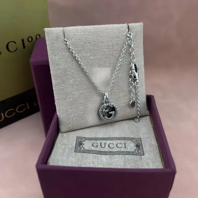 Gucci GG Marmont Interlocking G Silver-Toned Chain Necklace 6