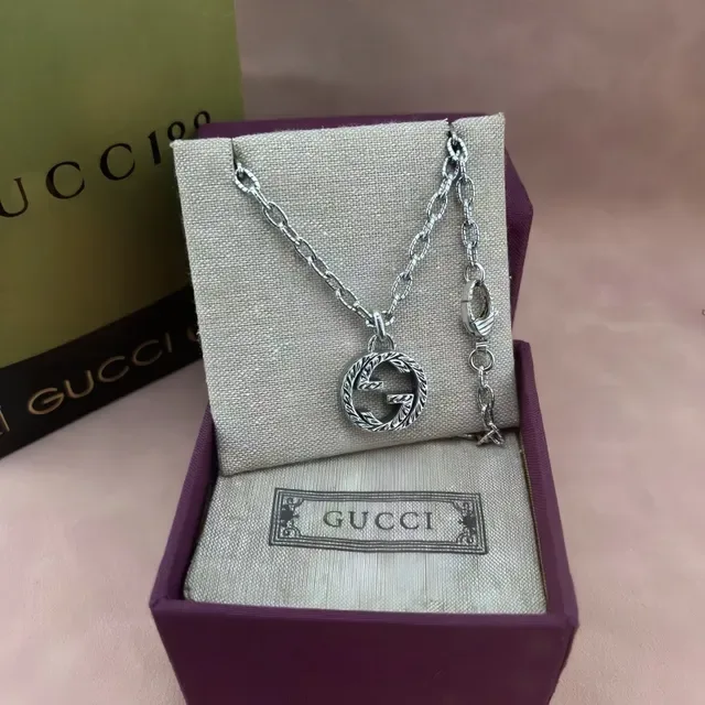 Gucci GG Marmont Interlocking G Silver-Toned Chain Necklace 7