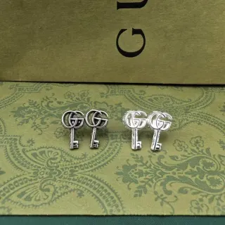 Gucci GG Marmont Key-Shaped Silver-Tone Stud Earrings