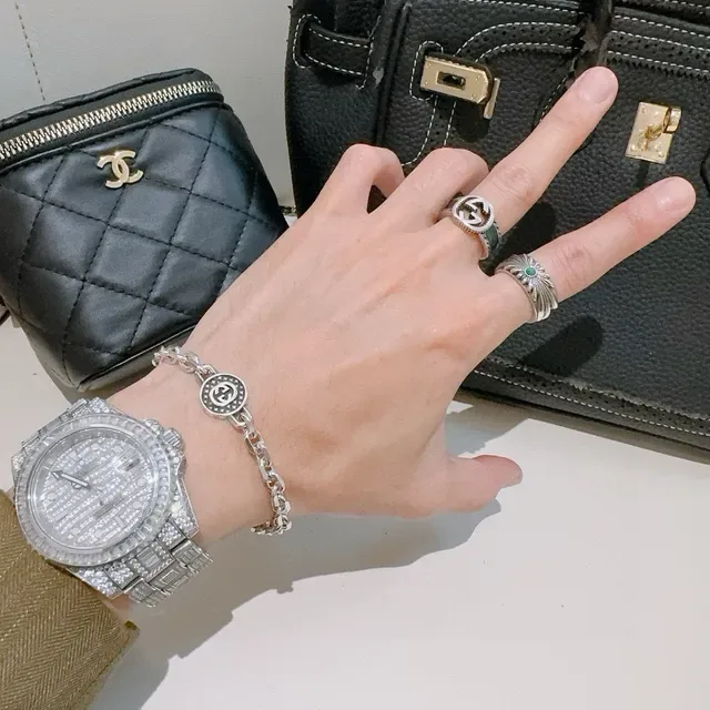 Gucci GG Marmont Medallion Silver Chain Bracelet 5