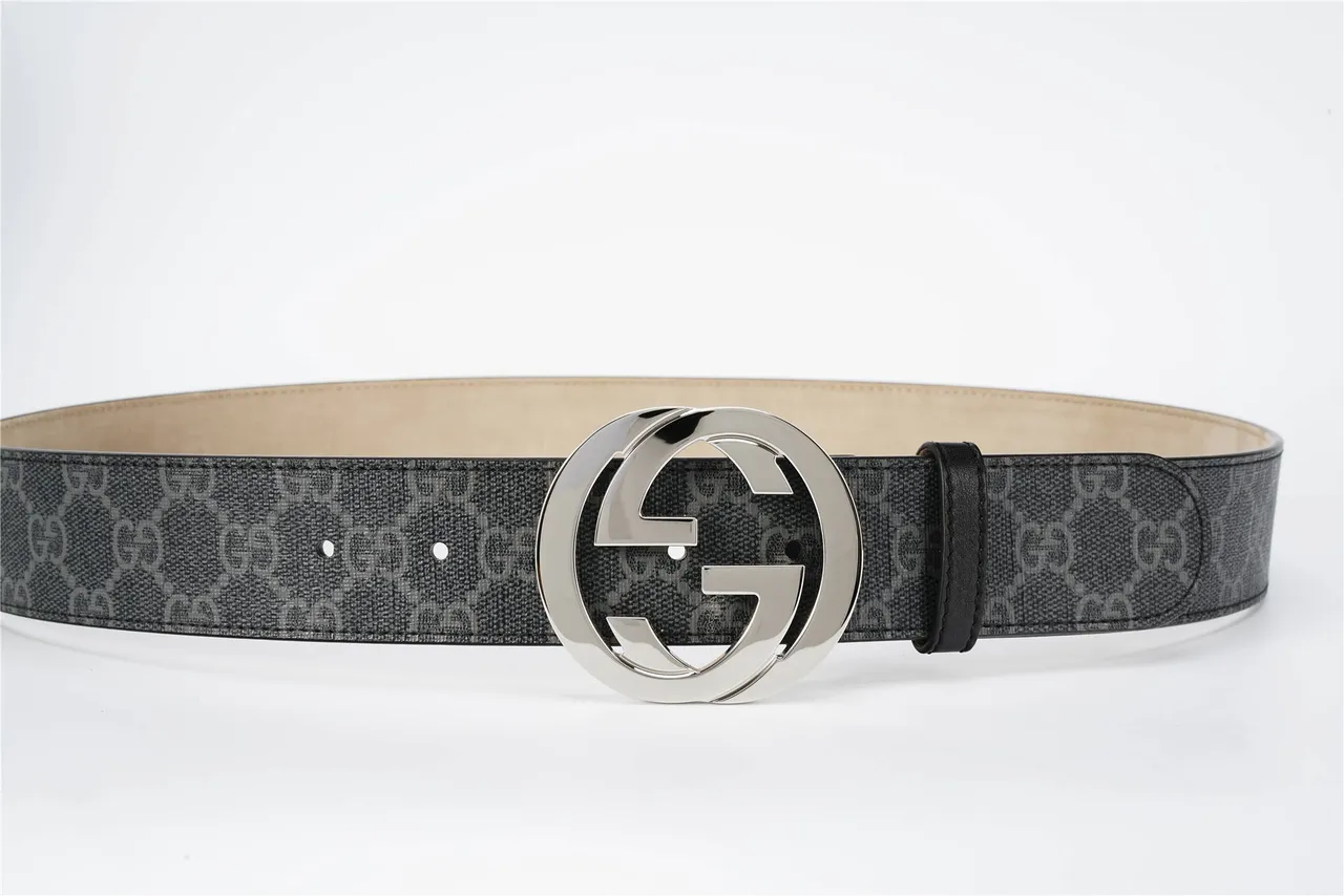 Gucci GG Marmont Monogram Canvas Black Leather Belt 4