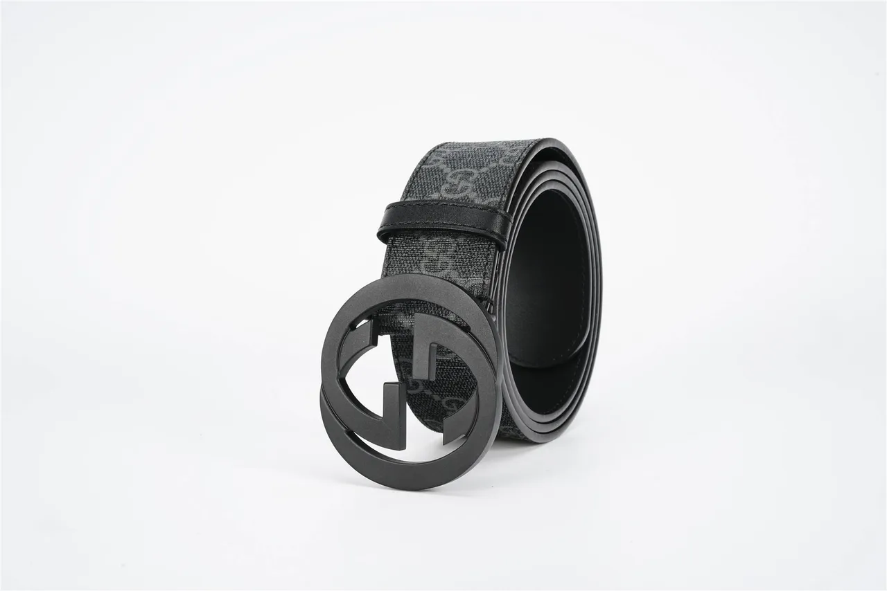 Gucci GG Marmont Monogram Canvas Black Leather Belt 9