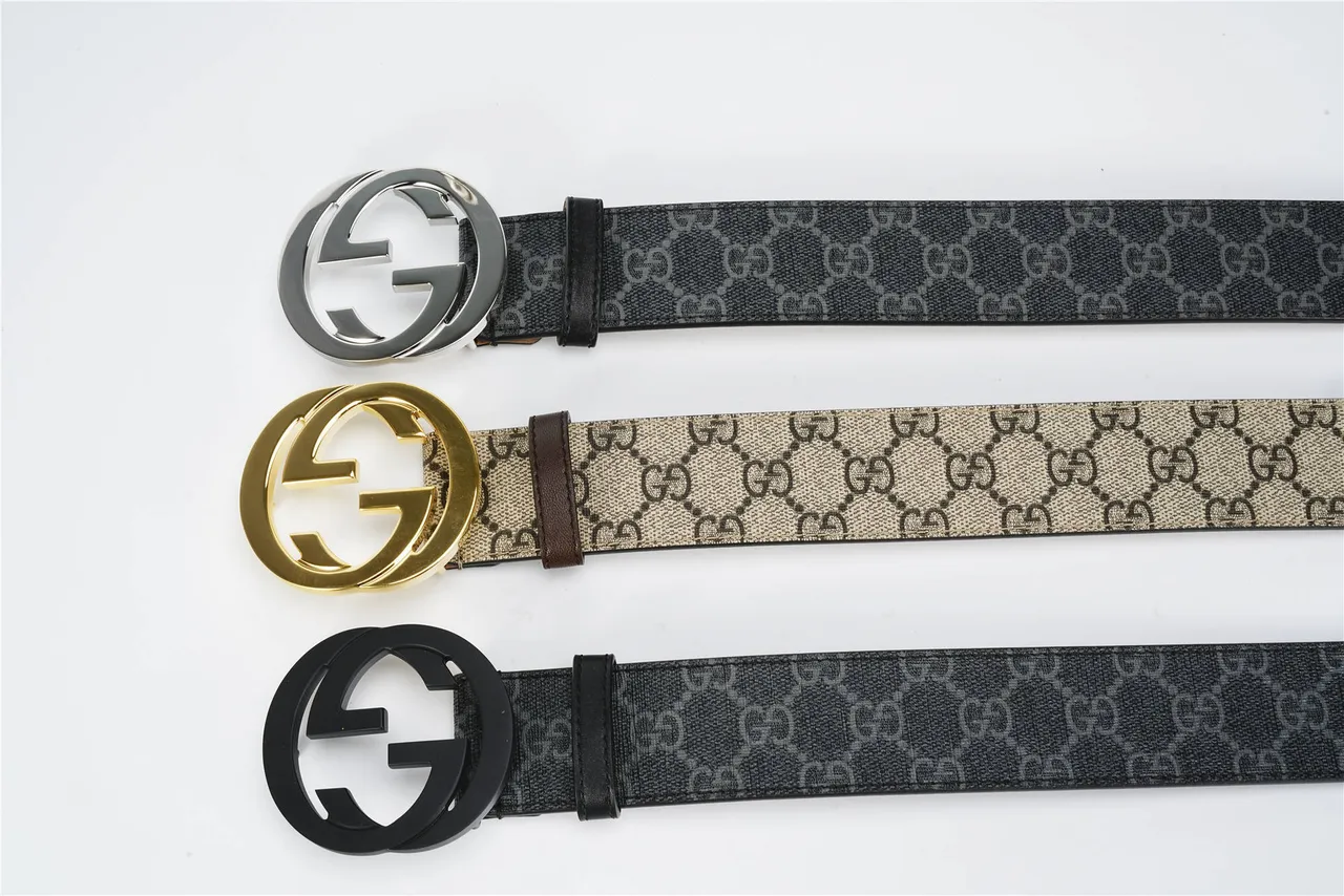 Gucci GG Marmont Monogram Canvas Black Leather Belt 13