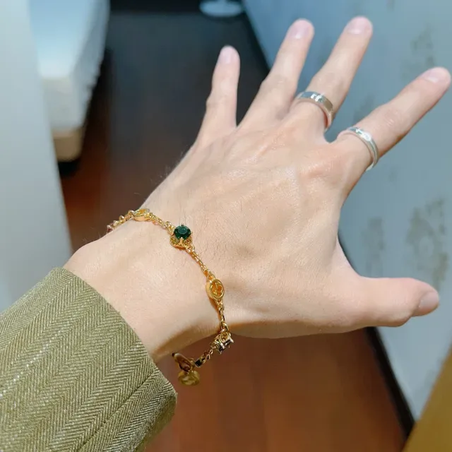 Gucci GG Marmont Multicolor Gemstone Gold-Tone Bracelet 2