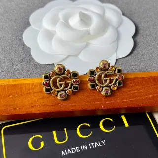 Gucci GG Marmont Multicolored Gemstone Stud Earrings