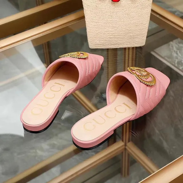 Gucci GG Marmont Pink Quilted Leather Slippers 4