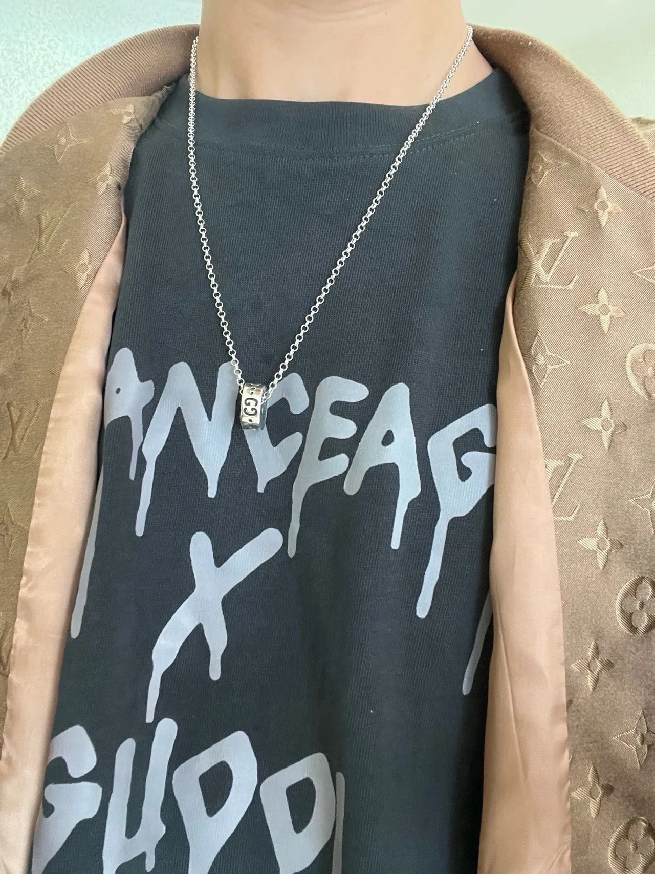 Gucci GG Marmont Silver Ball-Chain Necklace 2