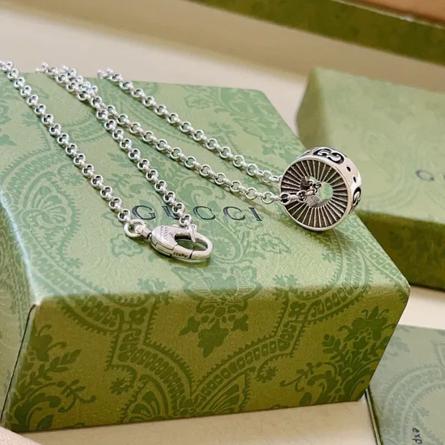 Gucci GG Marmont Silver Ball-Chain Necklace 4