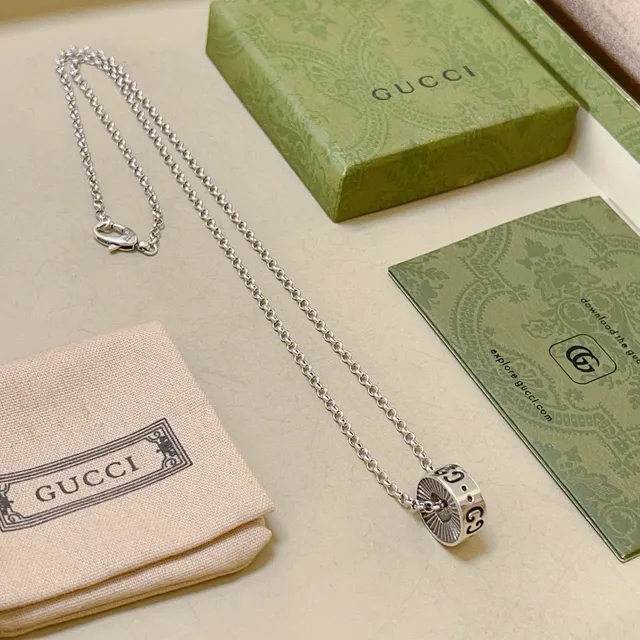 Gucci GG Marmont Silver Ball-Chain Necklace 9