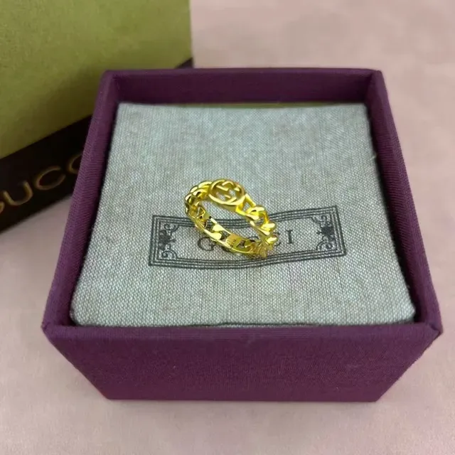 Gucci GG Marmont Silver Interlocking Logo Chunky Chain-Link Band Ring 4