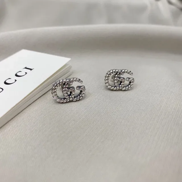 Gucci GG Marmont Twisted Rope Interlocking G Stud Earrings 7