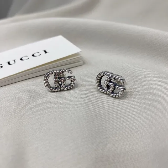 Gucci GG Marmont Twisted Rope Interlocking G Stud Earrings 8